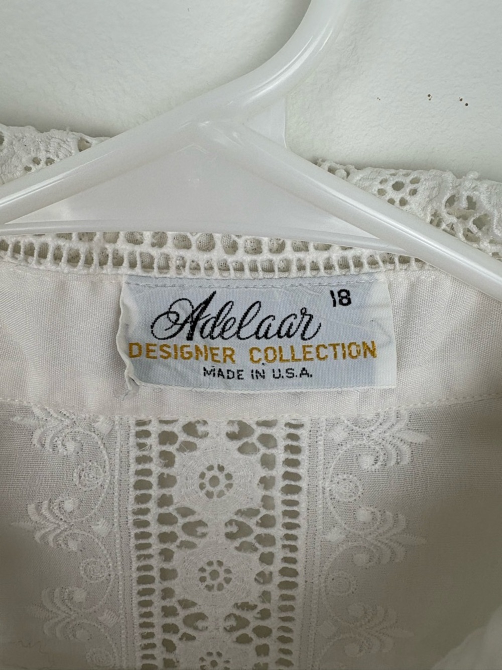 Vintage Plus Size White Lace Trim Button-Up Blouse lightweight boho Cottagecore - Picture 2 of 14